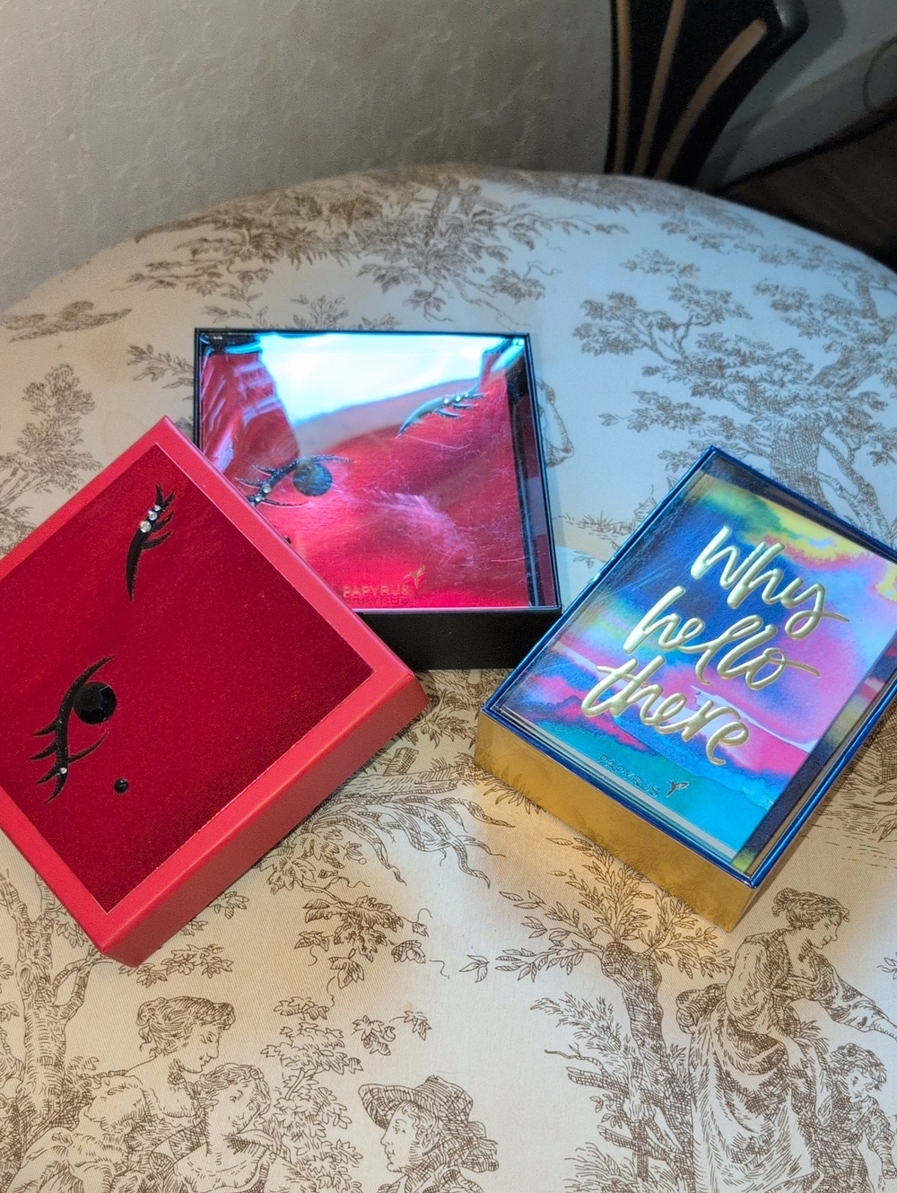 Papyrus Red and Gold Decorative Gift Boxes Set
